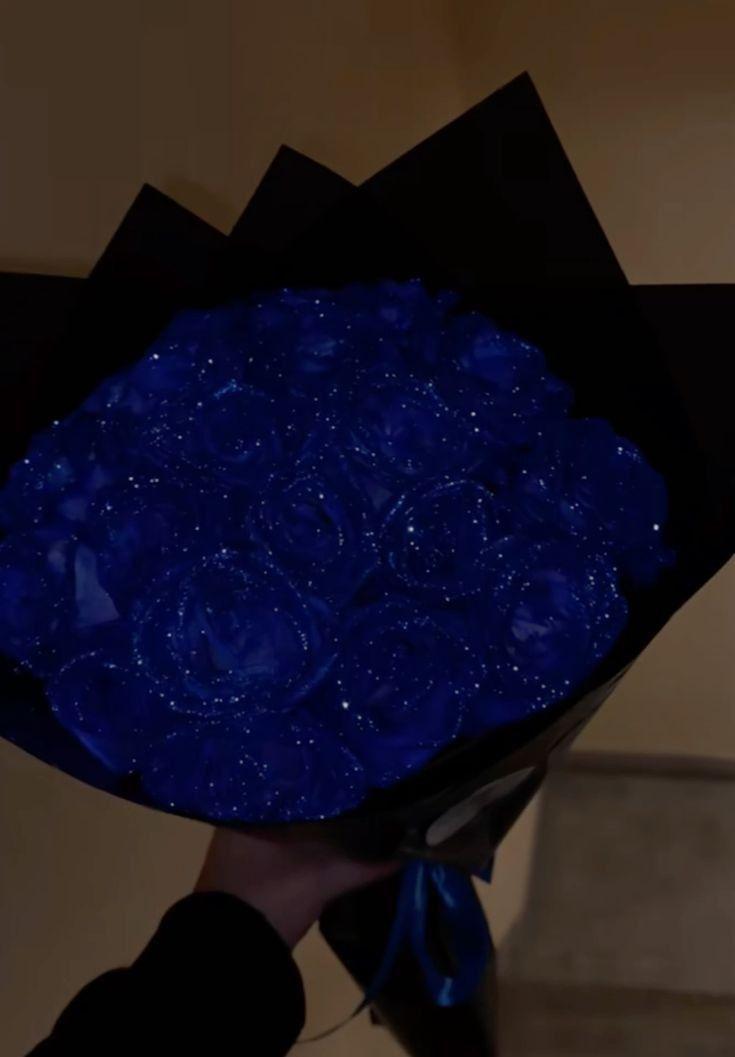 Sapphire Skies Elegance: Azure Floral Symphony